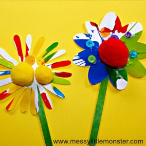 messylittlemonster_rainbow spin art flower craft