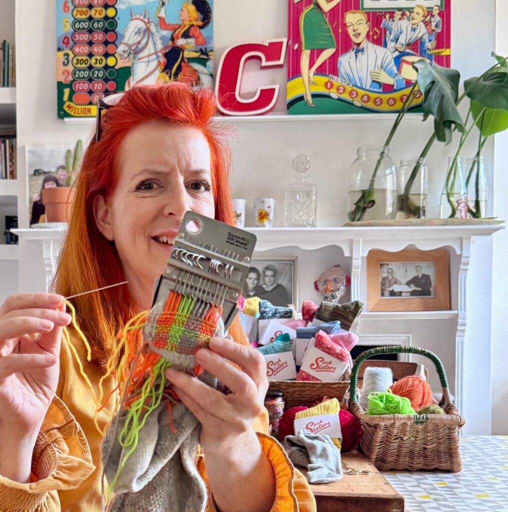 Ali Clifford with incredibusy salvaged speed loom