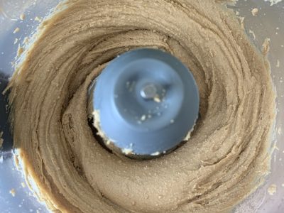 How to make peanut butter in a blender - view looking into the blender