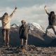 Ski lovers jumping for joy